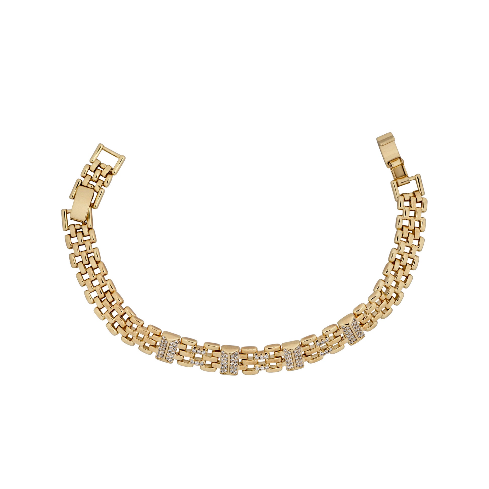 Geometric Link Bracelet - 14K Gold-Plated