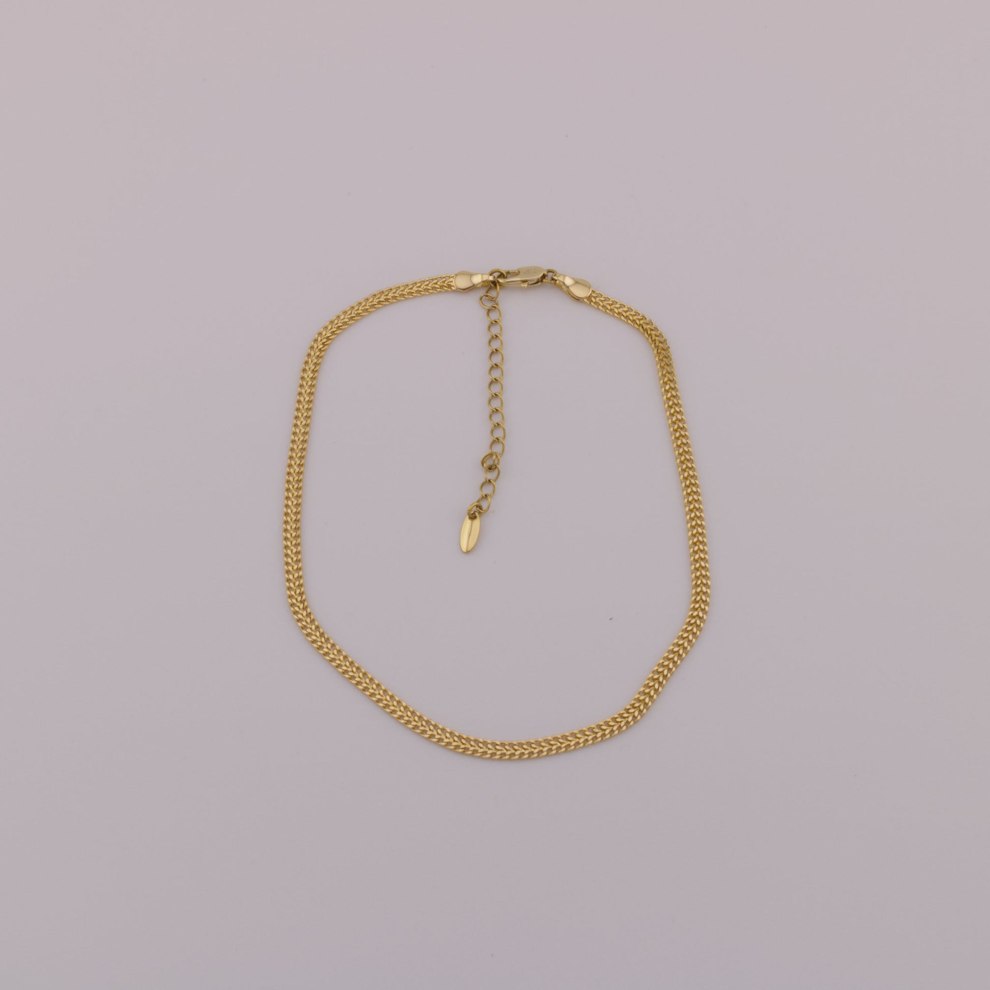 Sleek Herringbone Anklet - 14K Gold-Plated
