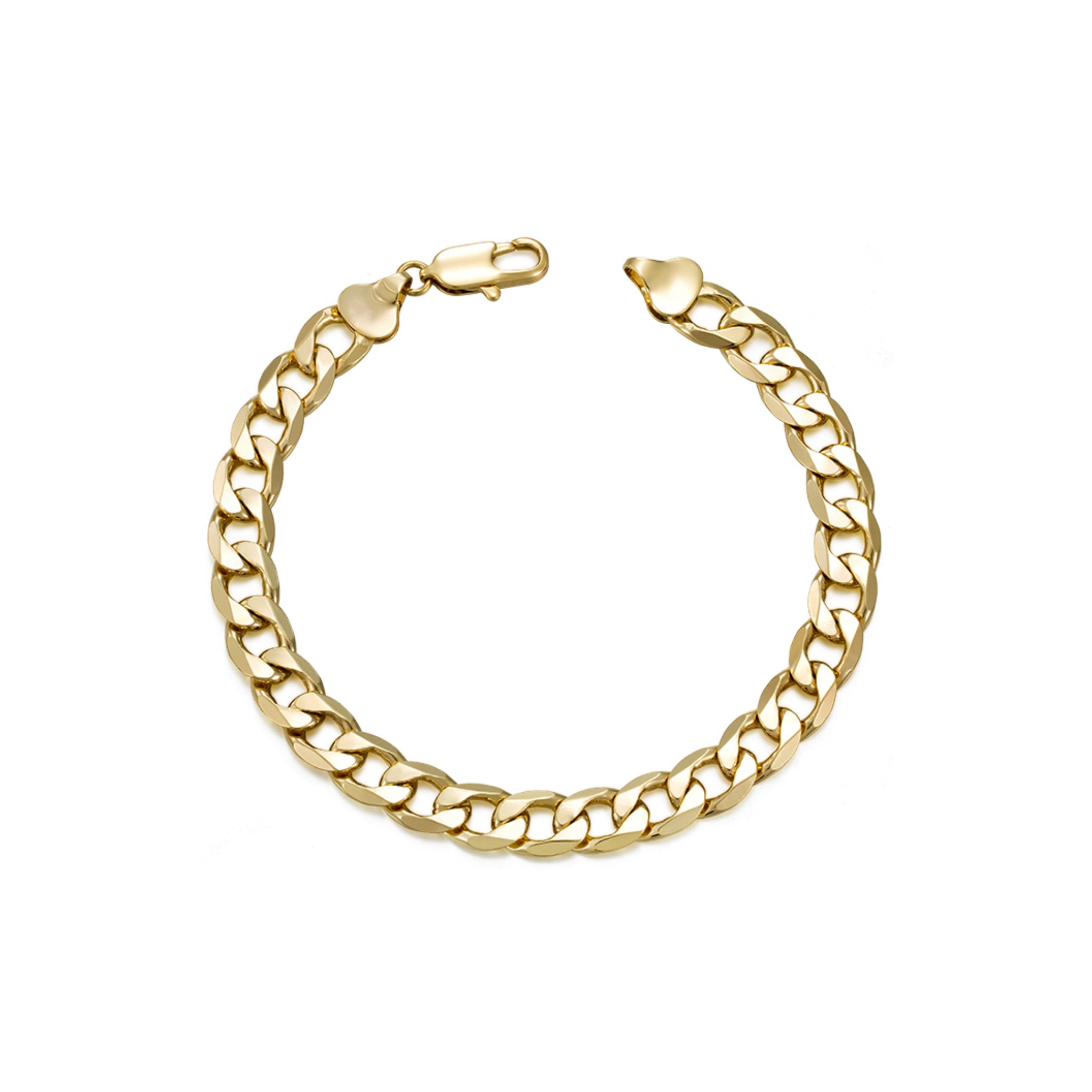 Gold chain anklets on a white background