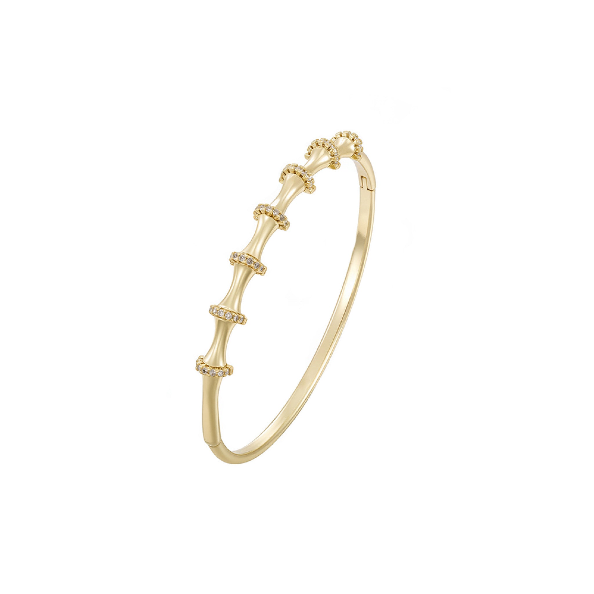 Gold bracelet on a white background