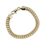 Gold chain bracelet on a white background