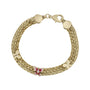 Gold bracelet with butterfly charms on a white background