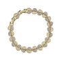 Gold bracelet with heart-shaped links on a white background