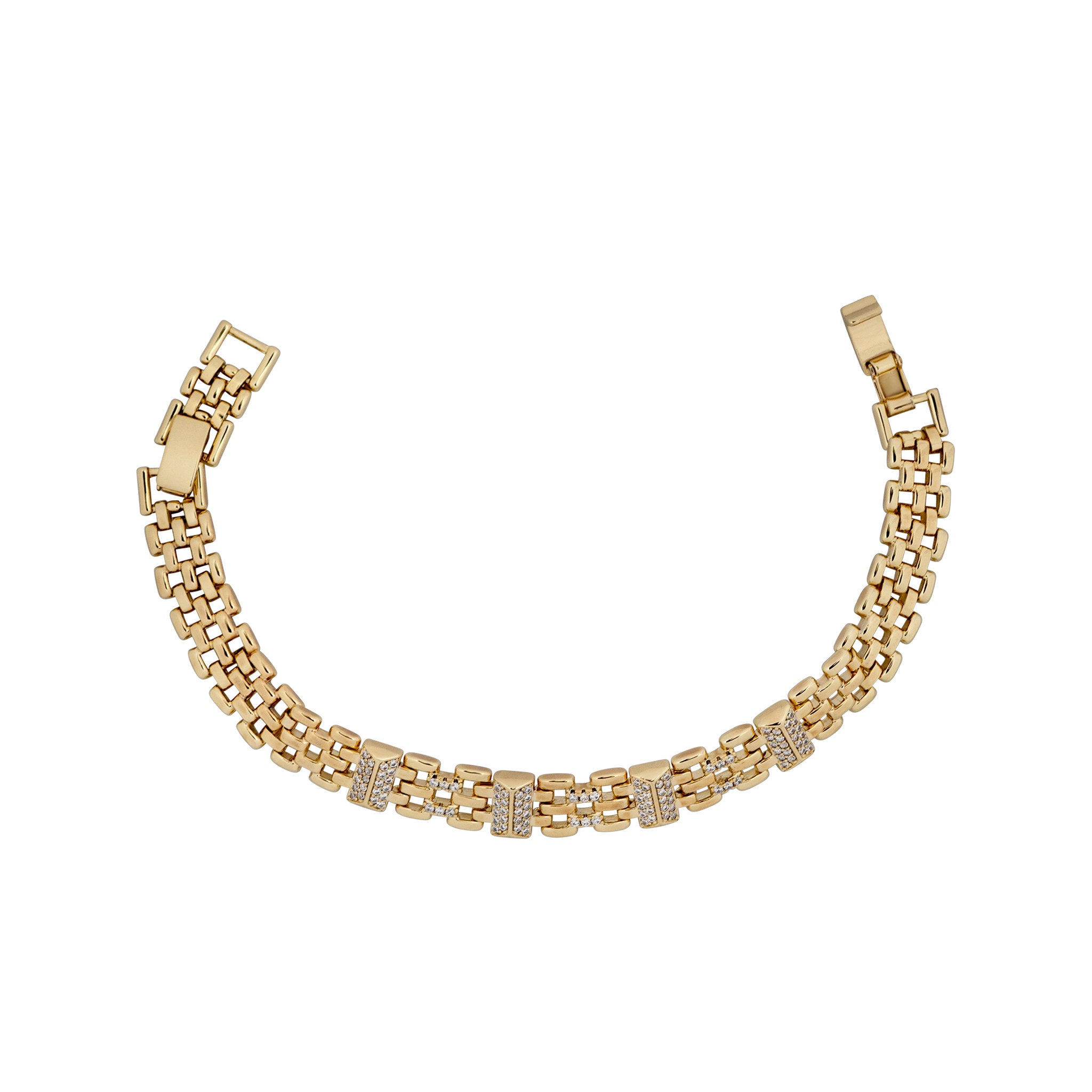 Geometric Link Bracelet - 14K Gold-Plated