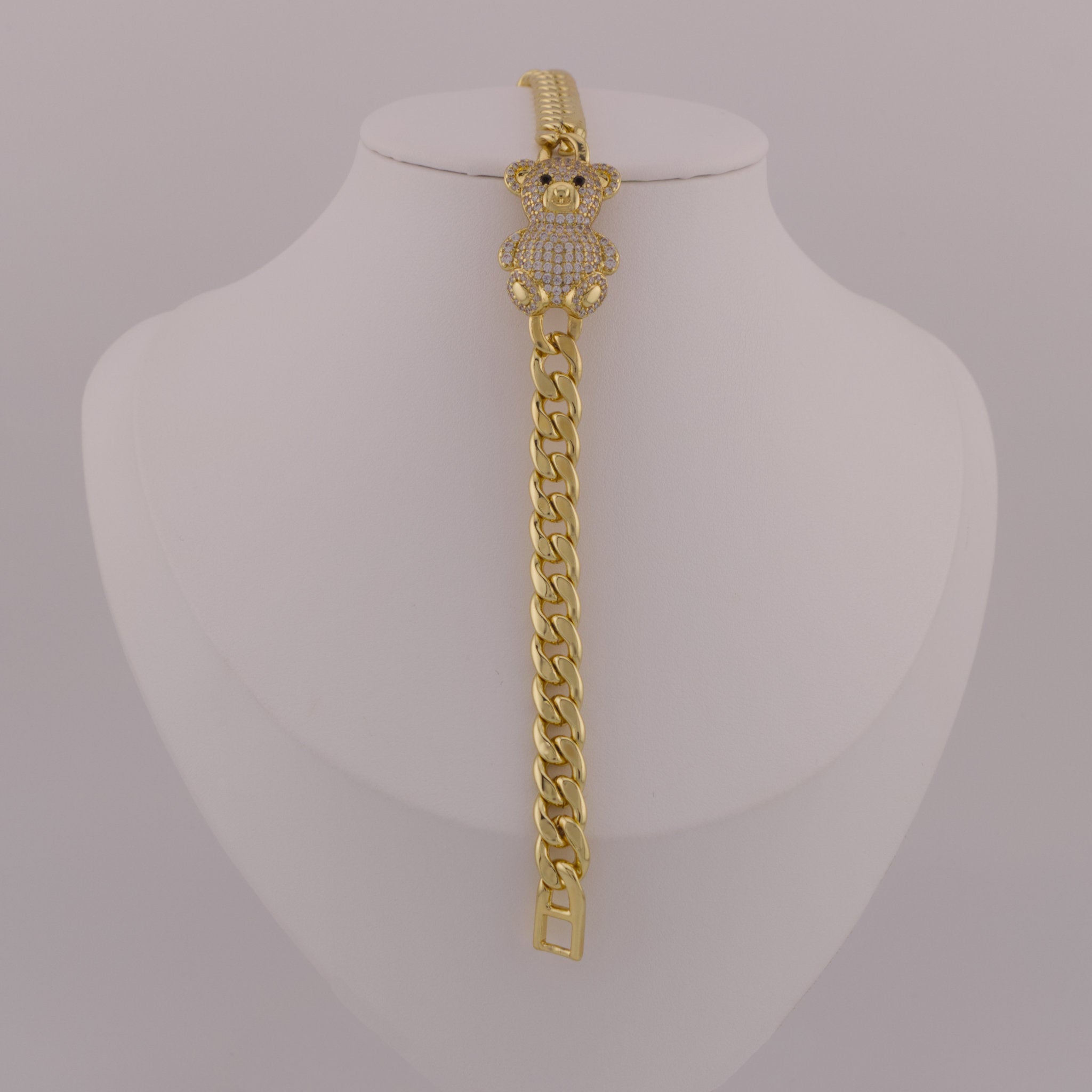 Teddy Bear Cuban Link Bracelet - 14K Gold-Plated