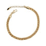 Gold chain bracelet on a white background