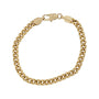 Gold chain bracelet on a white background