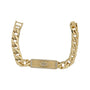 Gold chain bracelet with a decorative clasp on a white background