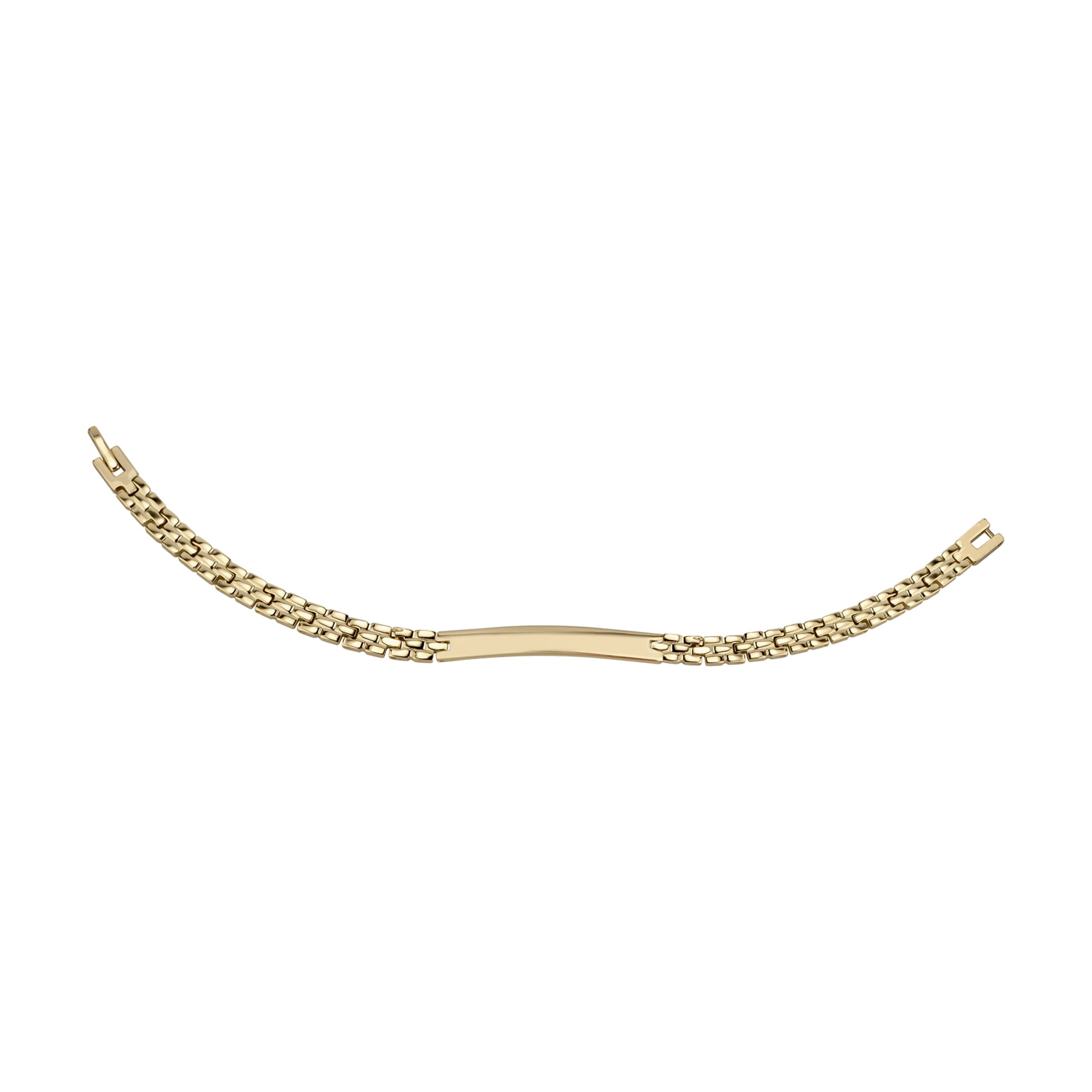 Gold chain necklace on a white background