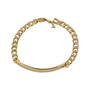 Gold chain bracelet on a white background