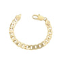 Gold chain bracelet on a white background