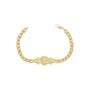 Gold bracelet on a white background