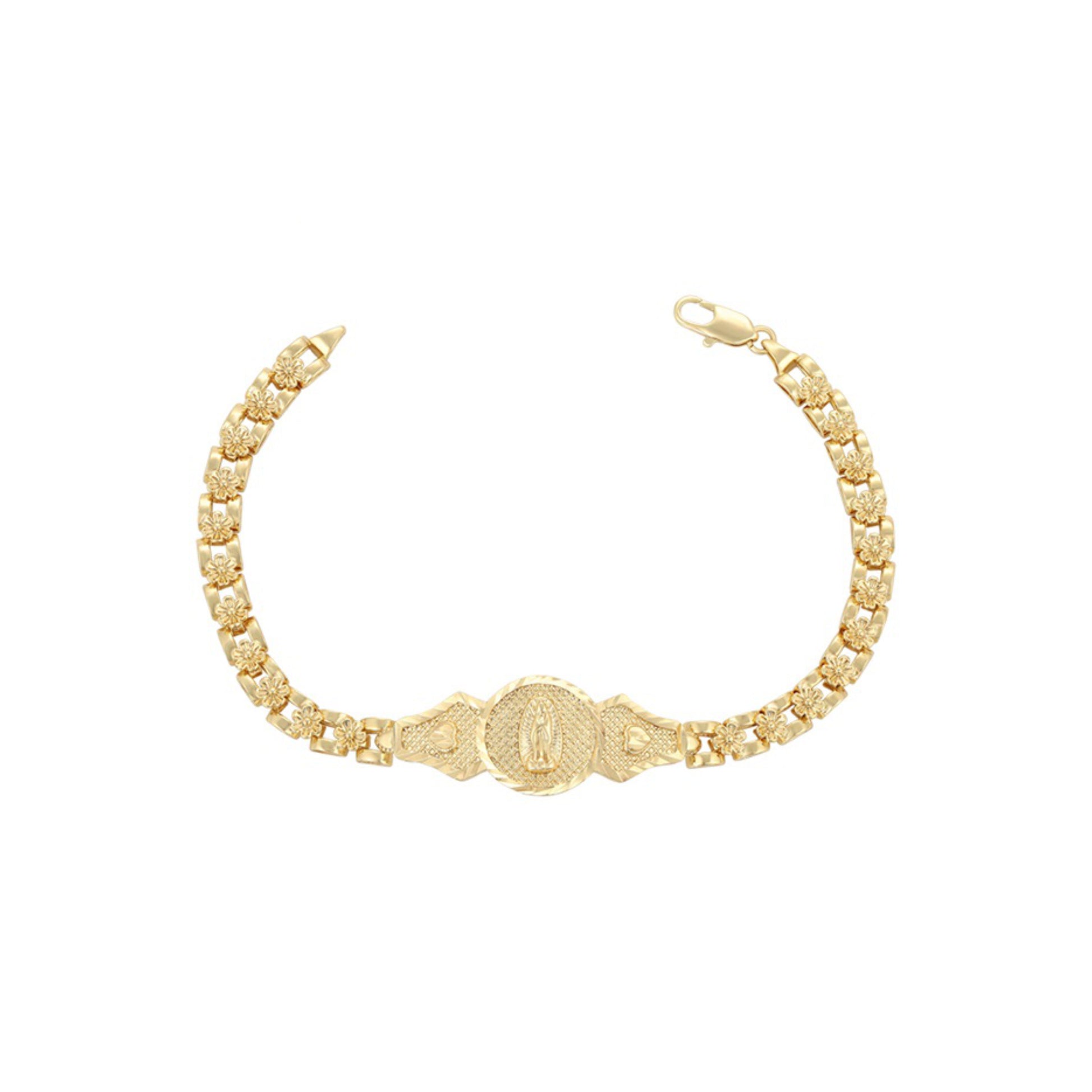 Gold bracelet on a white background
