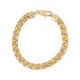 Gold chain bracelet on a white background