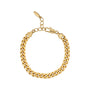 Gold chain bracelet on a white background