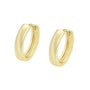 Gold hoop earrings on a white background