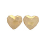 Gold heart-shaped earrings on a white background