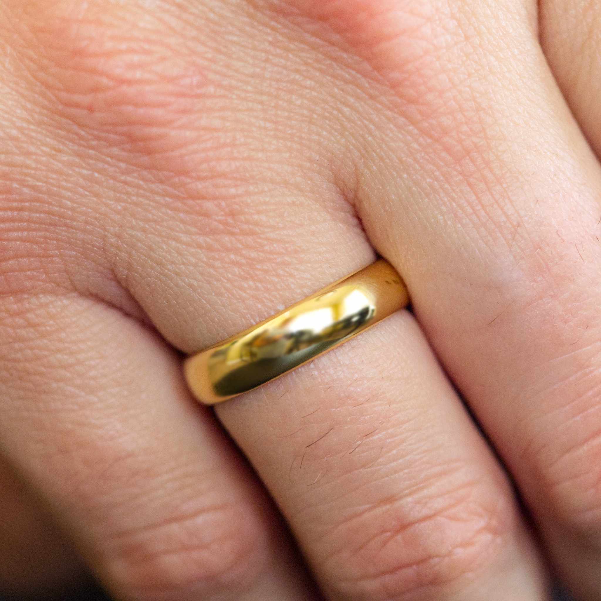 Gold ring on a finger
