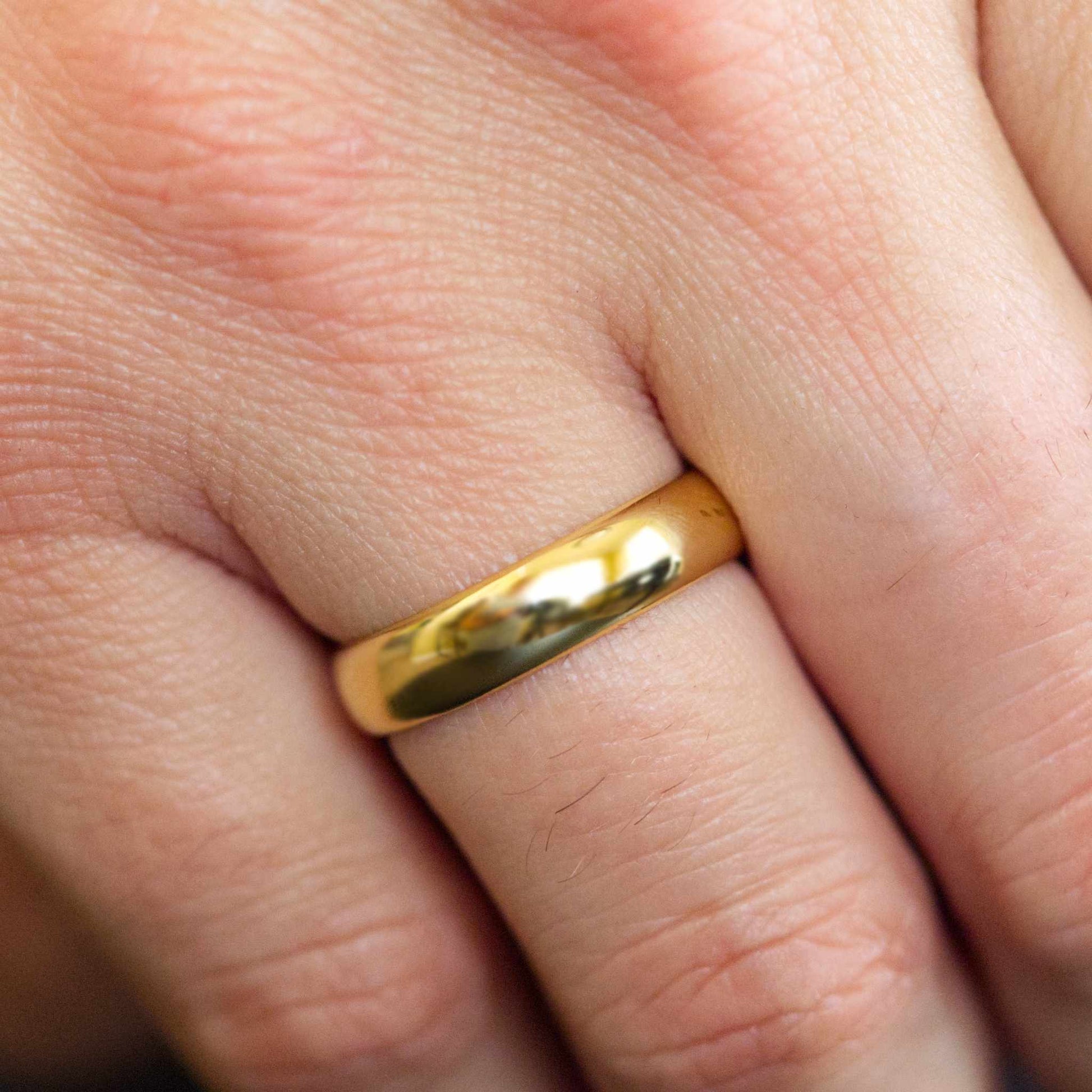 Gold ring on a finger