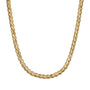 Gold chain necklace on a white background