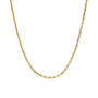 Gold chain necklace on a white background